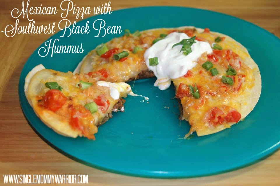 Mexican Pizza with Southwest Black Bean Hummus Made Easy